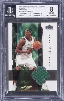 2003-04 UD "Exquisite Collection" Jersey Parallel #2J Paul Pierce Game Used Jersey Card (#25/25) – BGS NM-MT 8
